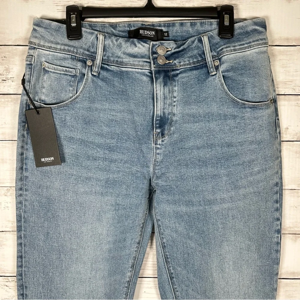 Hudson Ladies' Straight High Rise Leg Flap Pocket Jean 12 32W 28.5L NWT